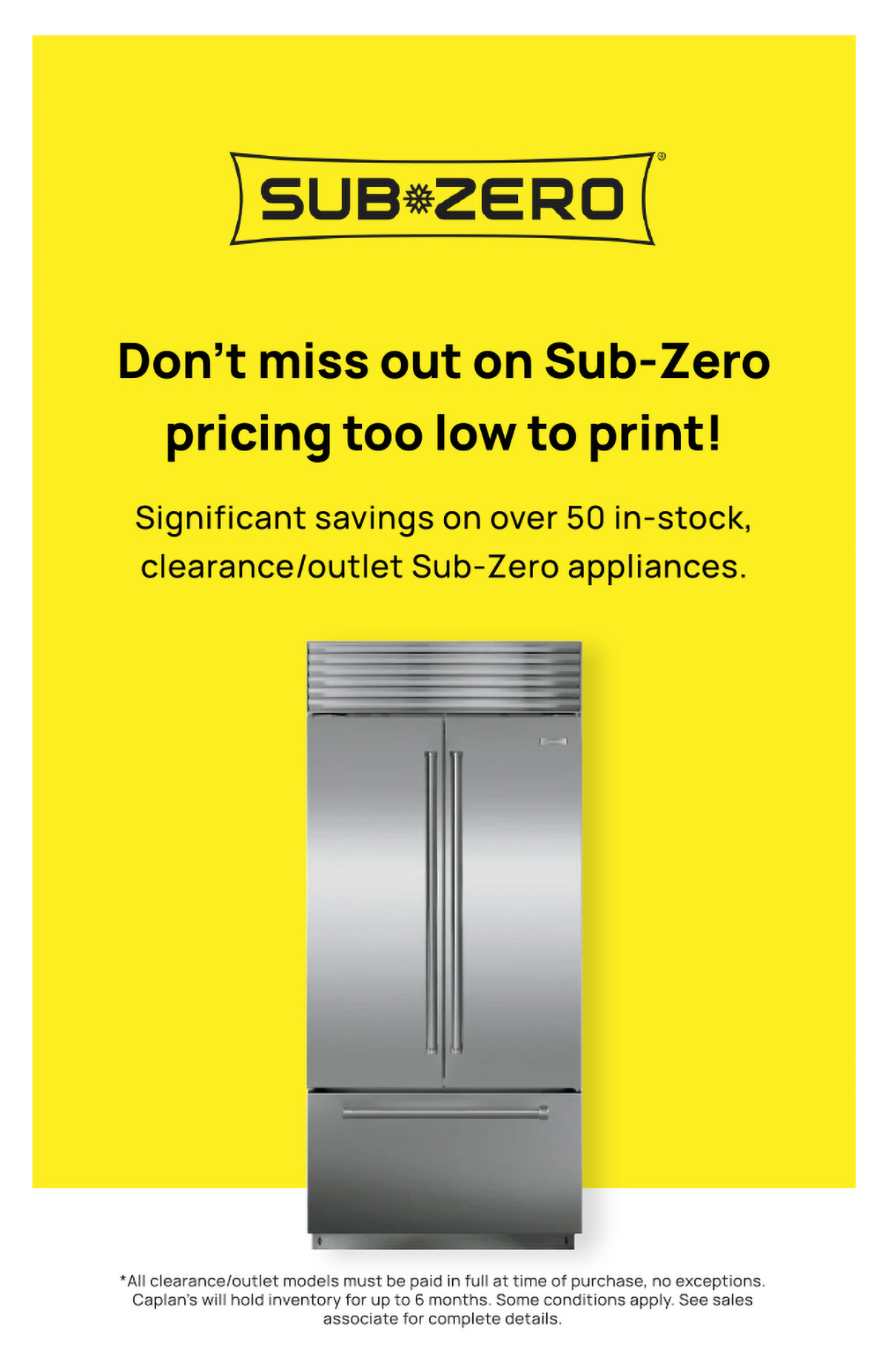 sub zero refrigerator outlet