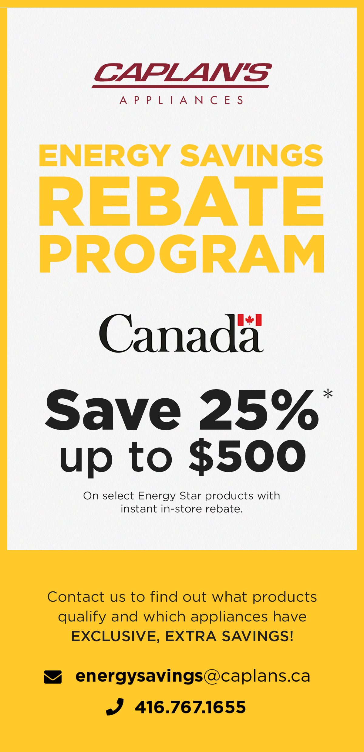 Caplan's Energy Rebate Program promotional image