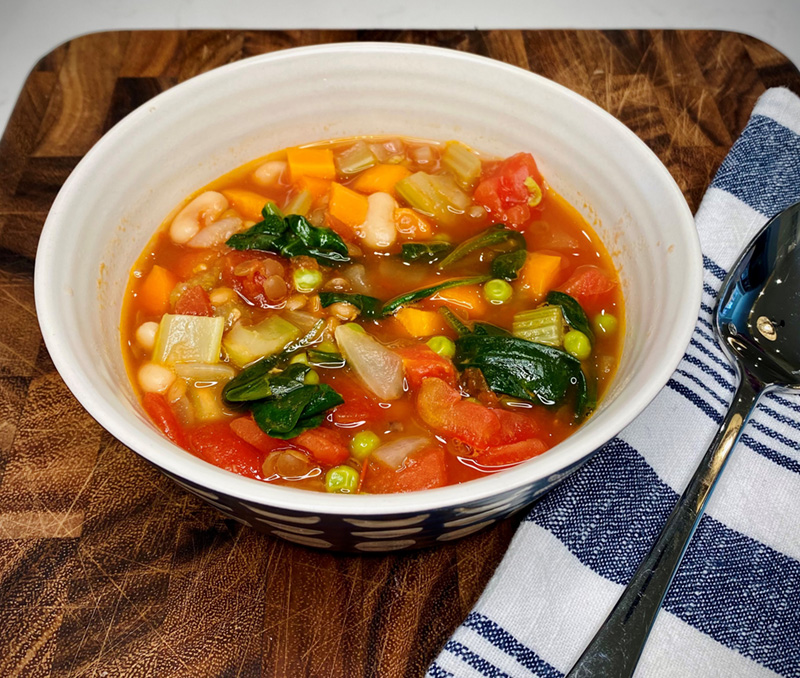 vegetable soup in a bowl